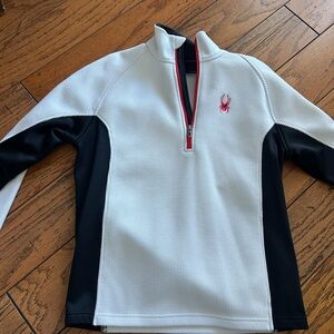 Spyder Black and White Pullover with Red Accents